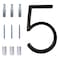 Deamos Floating Modern House Numbers 5 inch Zinc Alloy Home Address Number for Outside House with Reflective Paint Finish Black Floating Mount or Flush Mount