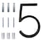 Deamos Floating Modern House Numbers 5 inch Zinc Alloy Home Address Number for Outside House with Reflective Paint Finish Black Floating Mount or Flush Mount