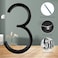 Deamos Floating Modern House Numbers 5 inch Zinc Alloy Home Address Number for Outside House with Reflective Paint Finish Black Floating Mount or Flush Mount