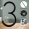 Deamos Floating Modern House Numbers 5 inch Zinc Alloy Home Address Number for Outside House with Reflective Paint Finish Black Floating Mount or Flush Mount