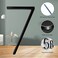 Deamos Floating Modern House Numbers 5 inch Zinc Alloy Home Address Number for Outside House with Reflective Paint Finish Black Floating Mount or Flush Mount