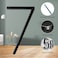 Deamos Floating Modern House Numbers 5 inch Zinc Alloy Home Address Number for Outside House with Reflective Paint Finish Black Floating Mount or Flush Mount