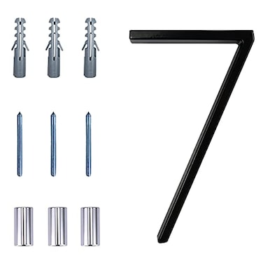 Deamos Floating Modern House Numbers 5 inch Zinc Alloy Home Address Number for Outside House with Reflective Paint Finish Black Floating Mount or Flush Mount