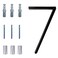 Deamos Floating Modern House Numbers 5 inch Zinc Alloy Home Address Number for Outside House with Reflective Paint Finish Black Floating Mount or Flush Mount