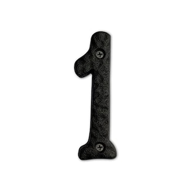 HOMUS House Address Numbers 4 Inch Height Cast Iron House Number Rustproof Black Finish Number 1