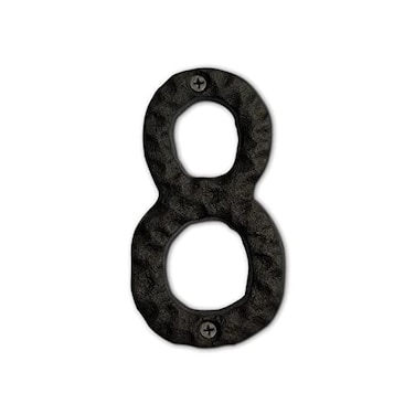 HOMUS House Address Numbers 4 Inch Height Cast Iron House Number Rustproof Black Finish Number 8