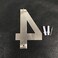UTMOCO House Number 6 Inch Stainless Steel Floating Home Address Number Rustproof Easy Install Silver Number 4