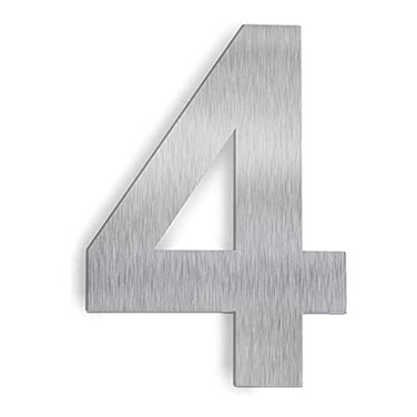 UTMOCO House Number 6 Inch Stainless Steel Floating Home Address Number Rustproof Easy Install Silver Number 4
