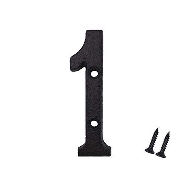 YICC House Numbers 3 Inch Solid Cast iron Home Address Number or Mailbox Numbers Number 1