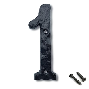 UTMOCO House Numbers for Outside55 Inch high Cast Iron Hammered Style Home Address Numbers or Metal Mailbox Number Number 1
