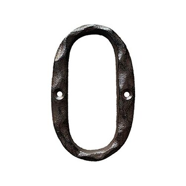 Jerrybaby 5 Inch House Letters Rustic Cast Iron Metal Home Address Number LettersUnique Hammered Look Letter O