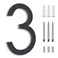 BUTUNITA Modern 8 Inch Black Metal House Numbers Floating Flush Mount Aluminum Number 3