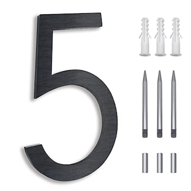 BUTUNITA Modern Black 8 Inch House Numbers Aluminum Flush Mount Address Numbers For Outside Door