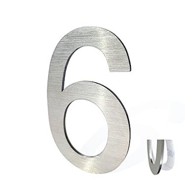 Bodicarson Stainless Steel House NumbersMetal Modern House NumbersMailbox Decor NumberSelfadhesive house Number 3Inch6 Silver