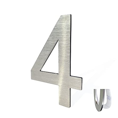 Bodicarson Stainless Steel House NumbersMetal Modern House NumbersMailbox Decor NumberSelfadhesive house Number3Inch4 Silver
