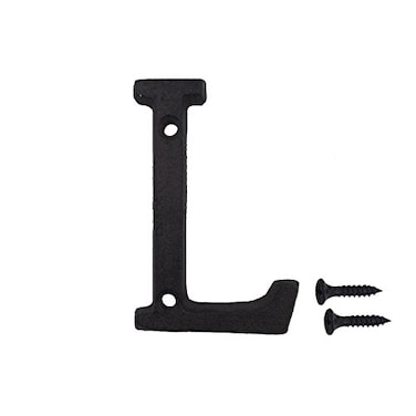 TripDock 3 Inch Wrought Iron House Number Matching Screws Included Black Letter L