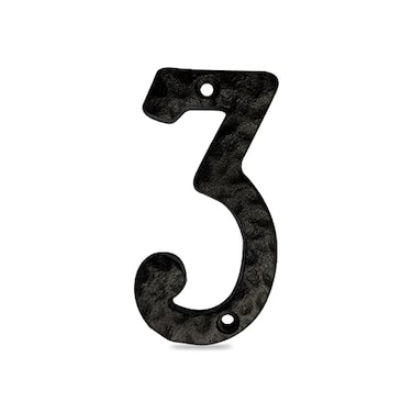 TripDock 4 Inch House Numbers for Outside Cast Iron Metal Address Home Number Unique Craftsmanstyle Look Black Number 3