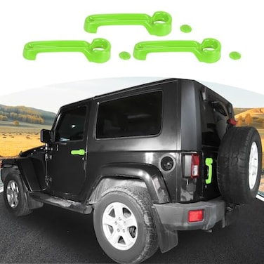 JOSHELA for Jeep JK Door Handle Cover Trim Green for Jeep Wrangler JK 2DR 20072017 Green Exterior Accessories 3pcs