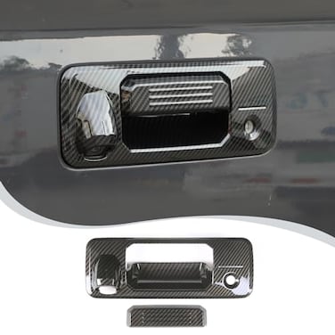 LLKUANG ABS Tailgate Handle Decorative Cover Compatible with Toyota Tundra 20142021 Tacoma 20152021 Car Rear Trunk Door Handle Panel Cover Exterior Accessriose Carbon Fiber Pattern