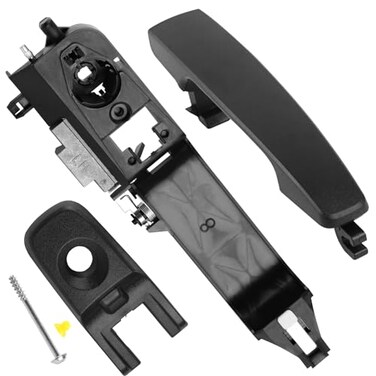 SHACHAR Exterior Door Handle Kit Front Left Driver Side 8S4Z5422404AA Compatible with Ford Focus 20082011 Cap wKeyhole 8S4Z54218A14AA Bracket 8S4Z5426685B Matte Black
