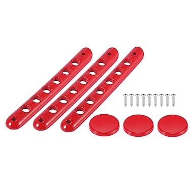 X AUTOHAUX 3pcs Door Handle Insert Decorative Strip Trim with Push Button Cover for Jeep Wrangler 2 Door 20072018 Red