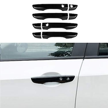 AOKIO Exterior Door Handle Cover Trim for Honda Civic 10th Gen Accessories 2016 2017 2018 2019 2020 2021 with Smart Keyhole Glossy Black