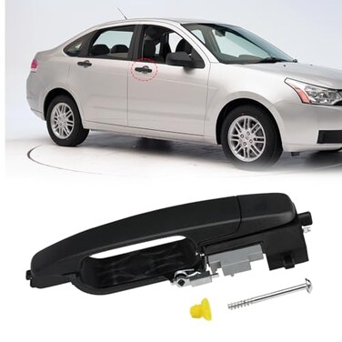 Moonlinks Compatible with Ford Focus 2008 2009 2010 2011 Exterior Door Handle Front Right Passenger Side Replaces 8S4Z5422404AA Cap wo Keyhole 8S4Z5422088AA Bracket 8S4Z5426684B Matte Black