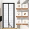 Veanusiver Adjustable Insulated Door Curtain Magnetic Thermal SelfClosing Privacy Door Screen Fit Doors Size Width 34 39 Height 81 84 Hands Free with Closure Weighted Bottom Grey