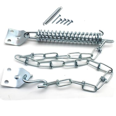 FDXGYH 2 Set Screen Door Chain Heavy Duty Storm Door Chain Protector Chain and Spring Storm Door CloserSilver