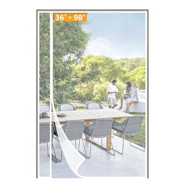 yotache Yotache White Reversible Left Right Side Opening Tall Magnetic Screen Door Fits Door Size 36 x 98 Strengthened Polyester Mesh Actual Screen Size 38 x 99