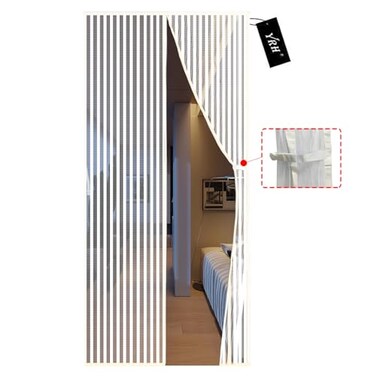 YRH Magnetic Fly Screen Door with Stay Open Buckles Heavy Duty SelfSealing MeshPowerful MagnetsFull Frame Magic Tape Fit for Door Size36x82 InchScreen Itself Size38x83 Inch White