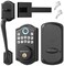 AkaGear DS10 Keyless Entry Door Lock with Handle Set Fingerprint DeadBolt Electronic Keypad Deadbolt Smart Locks for Front Door AutoLock One Touch Locking Easy Installation Matte Black