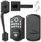 AkaGear DS10 Keyless Entry Door Lock with Handle Set Fingerprint DeadBolt Electronic Keypad Deadbolt Smart Locks for Front Door AutoLock One Touch Locking Easy Installation Matte Black