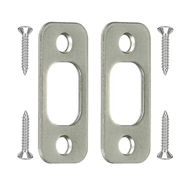 FELHOOD 2 Pack Deadbolt Strike Plate Door Backplate 1 x 214 Round Corner Satin Brushed Nickel with 4 Screws 138