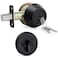 Gaurqiah Keyed Single Cylinder Deadbolt Lock for Exterior Round Design Dead Bolt for Front Door and Entrance Door Matte Black