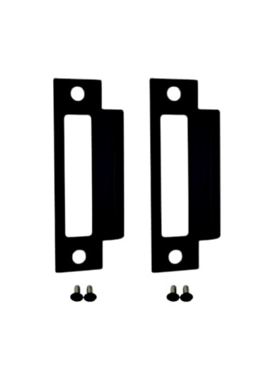 QCAA Stainless Steel Extended Replacement Lock Strike 478 for Deadbolt Black 2 Pack Made in Taiwan