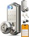 Veise VE018 Smart Knob Handle Lock Fingerprint App Control Keyless Entry for Front Door and Bedroom Electronic Digital Keypad Auto Lock Remote Access Sharing Easy Installation Satin Nickel