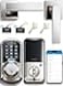Veise VE07L Fingerprint App Control Smart Locks with HeavyDuty Zinc Alloy Handles Keyless Entry for Front Door Digital Electronic Touchscreen Auto Lock Waterproof Easy Install Satin Nickel