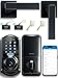 Veise VE07L Fingerprint App Control Smart Locks with HeavyDuty Zinc Alloy Handles Keyless Entry for Front Door Digital Electronic Touchscreen Auto Lock Waterproof Easy Install Matte Black