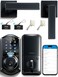 Veise VE07L Fingerprint App Control Smart Locks with HeavyDuty Zinc Alloy Handles Keyless Entry for Front Door Digital Electronic Touchscreen Auto Lock Waterproof Easy Install Matte Black