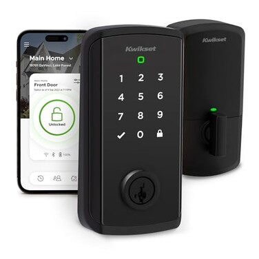 Kwikset Halo Select Smart Lock Keyless Entry Door Lock WiFi and Matter Enabled Deadbolt No Hub Needed Geofence AutoUnlock Grade AAA Certified Easy Install Matte Black