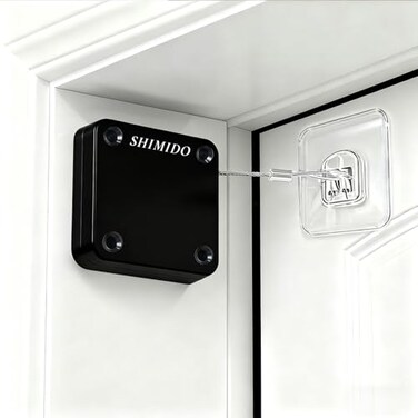 SHIMIDO Upgraded Retractable Automatic Door Closer ToolFree Installation Powerful 35lb Pull Shuts Doors Completely Compact Universal Fit for Screen Sliding Almost All Doors Black