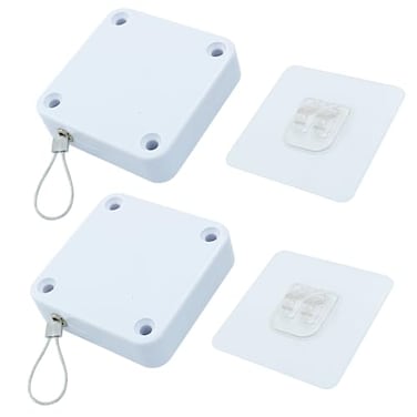 Unlorspy 2Pcs Automatic Sliding Door Closer Punch Free Door Closer Automatic Door Closer Steel Drawstring for BedroomBathroomOffice 800g Tension White