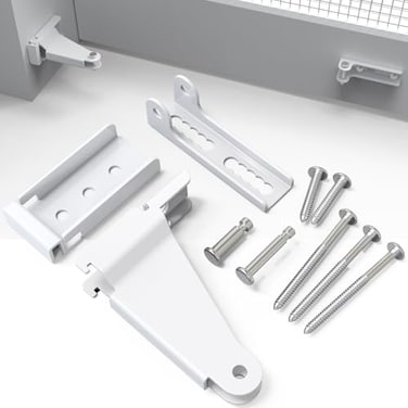 Yuleimy Storm Door Closer Bracket Replacement Kit Heavy Duty Steel Screen Door Closer Bracket Jamb Bracket for Storm Doors Wind Damage Repair Parts Compatible with Andersen Larson Pella White