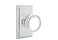 Emtek Passage Set Rectangular Rosette Norwich Knob Polished Chrome US26