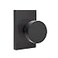 Emtek Privacy Set Modern Rectangle Rosette Modern Round Knob Flat Black