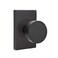 Emtek Privacy Set Modern Rectangle Rosette Modern Round Knob Flat Black