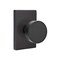 Emtek Privacy Set Modern Rectangle Rosette Modern Round Knob Flat Black