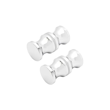 bociloy 2PCS BacktoBack Shower Glass Door Knob Aluminium Alloy DoubleSided Bathroom Door Knob Round Sliding Shower Doors Pulls Handle for Bathroom Glass Doors Polished Chrome