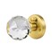 CLCTK Crystal Glass Door Knobs Interior with Lock Privacy Bathroom Bedroom Door Knobs Gold Door Knob Satin Brass